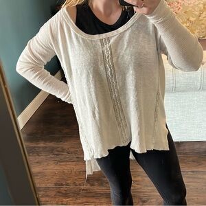 Free people white cotton sweater